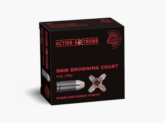 GECO 9 mm Browning short Action Extreme 5,5g/85gr - 20 Patronen