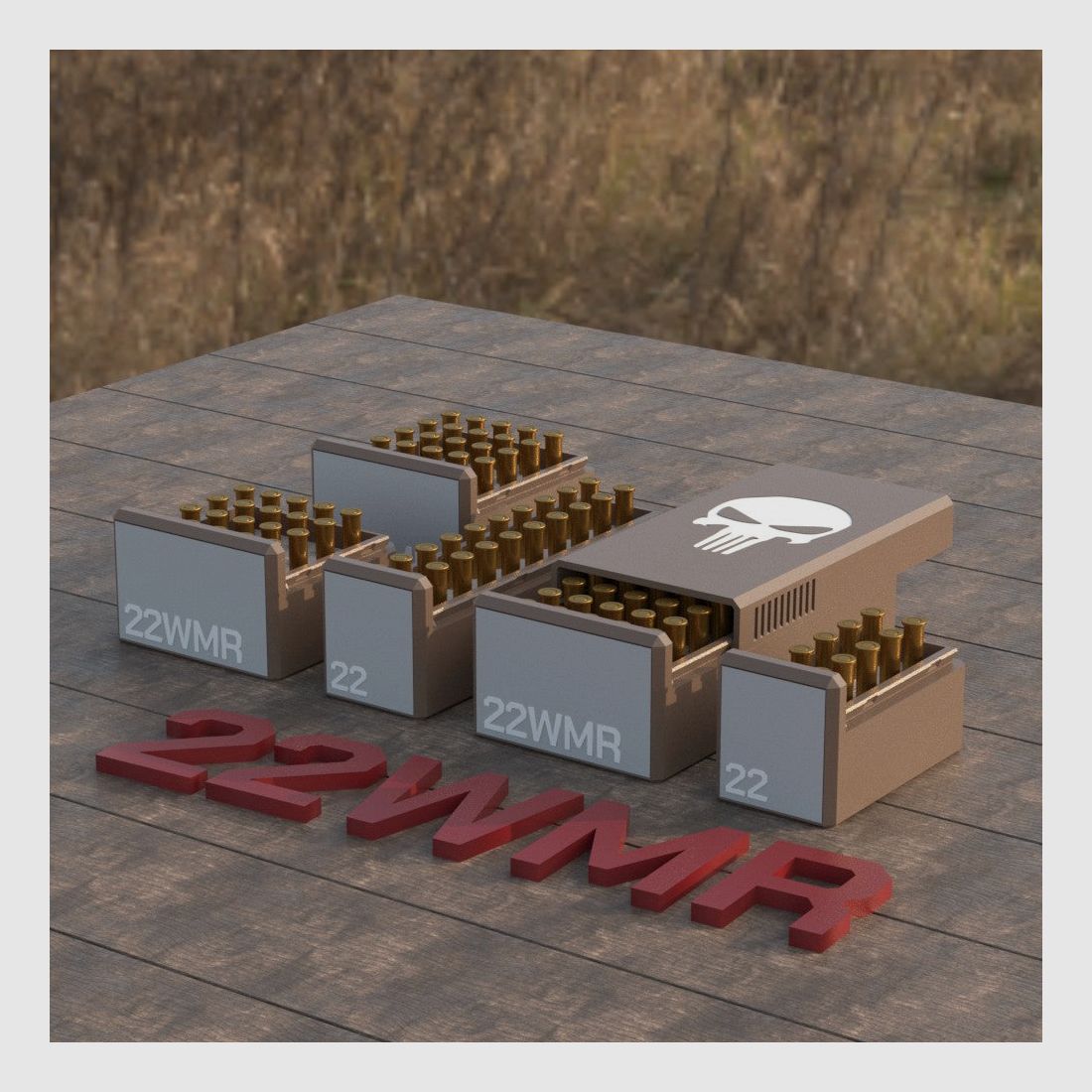 Filamelt Munitionsbox / Ammo .22 WMR – Patronenbox für 50 Schuss, Made in Germany