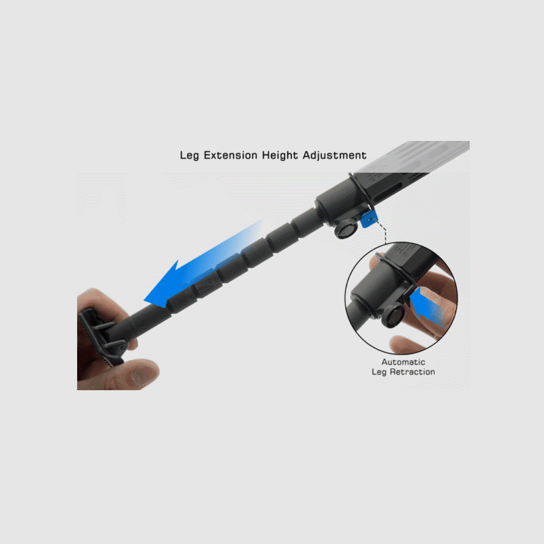 UTG Big Bore Volledige Stabiliteit Bipod, 9″-14″ Middenhoogte