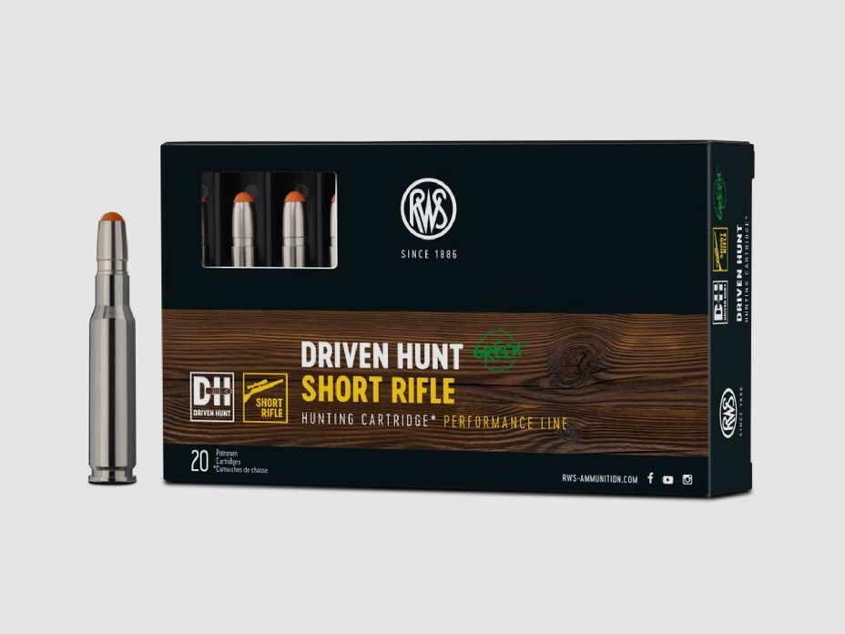 RWS .308Win Driven Hunt Green Short Rifle 150grs Deformation 20 Schuss