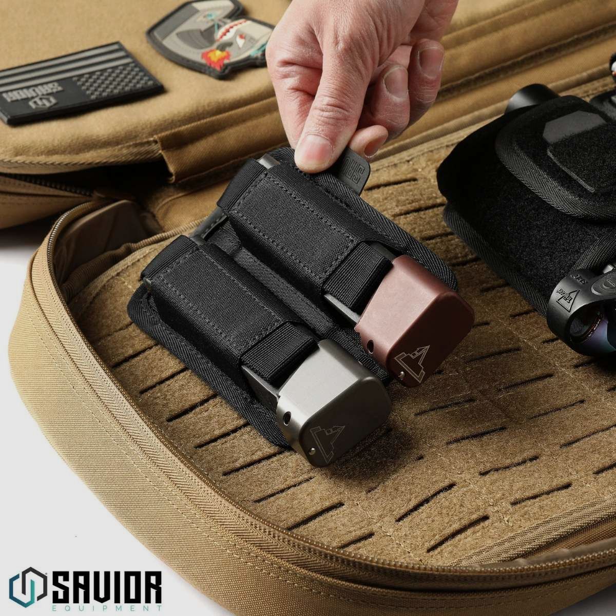 Savior – Porte-chargeurs de pistolet à 3 emplacements – TAN – MP-TNS-PISXTRP-TN, image 6 sur 6