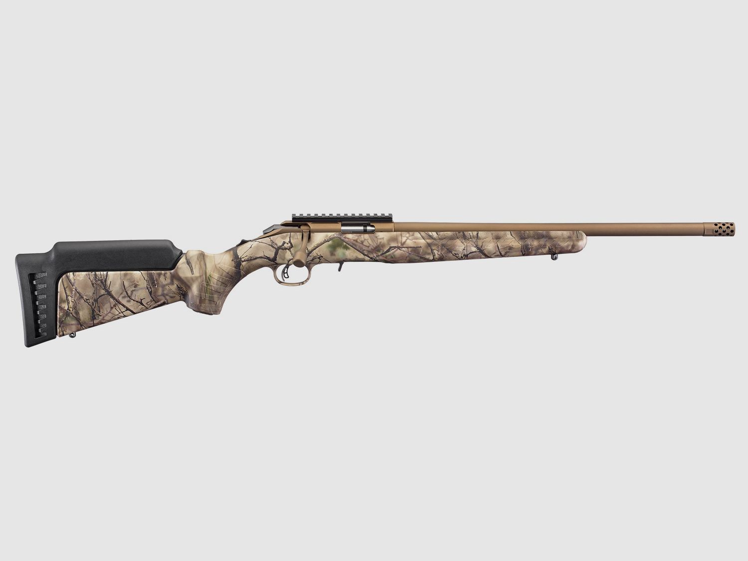 RUGER AMERICAN® RIMFIRE .22 LR 18″/46CM CAMO 1/2″-28