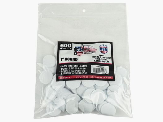 600 patch rotondi da 1" .22 a .270/6.9mm