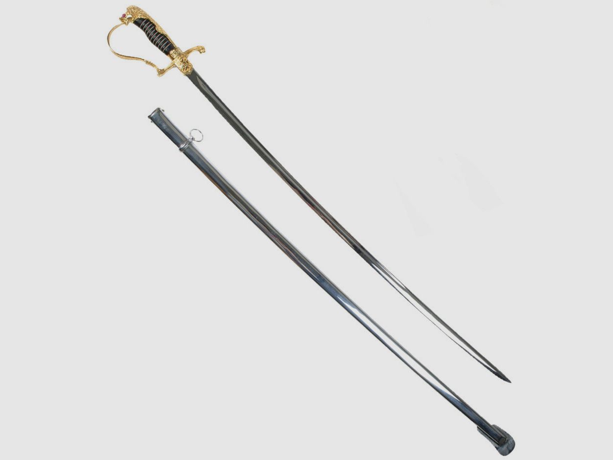 Deutscher Löwenkopfsäbel mit gekrümmter Klinge