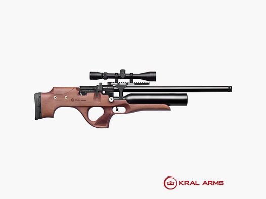 Carabina ad aria compressa PCP KRAL Puncher Knight in legno calibro 4,50 e 5,50 mm – 24 joule (con 2 canne)