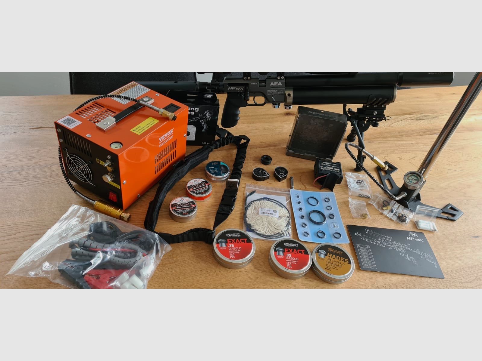 AEA HPMax MK1 9mm (.357) F-Version | HUGE premium complete set incl. Element Optics, compressor, FX Chrony and much more