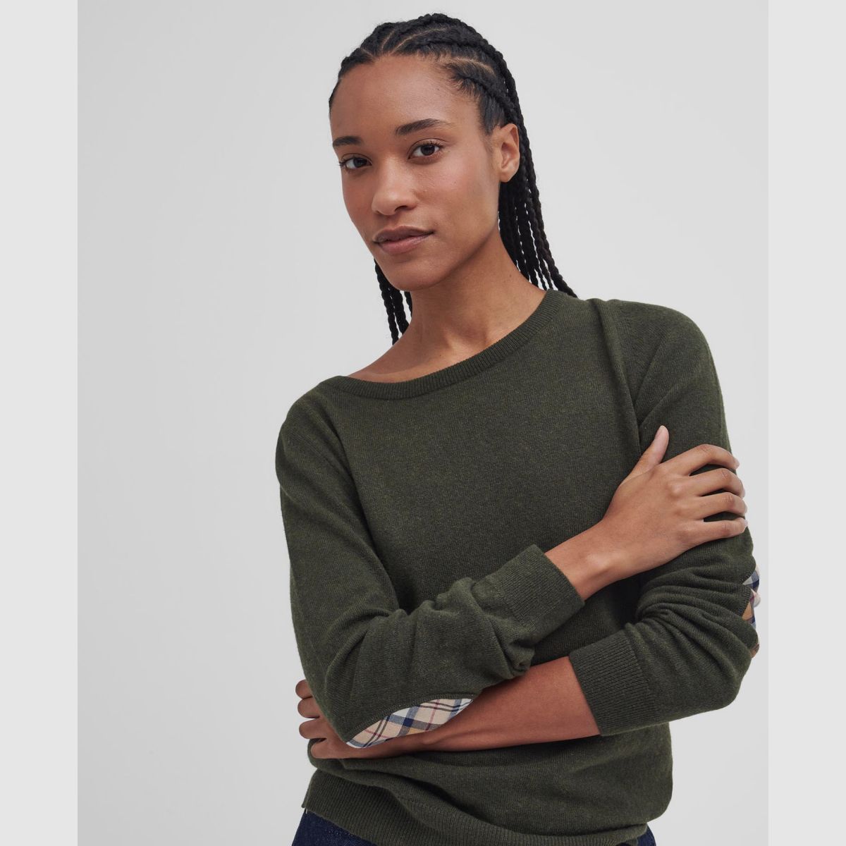 BARBOUR Sweter Okrągły Pendle Olive