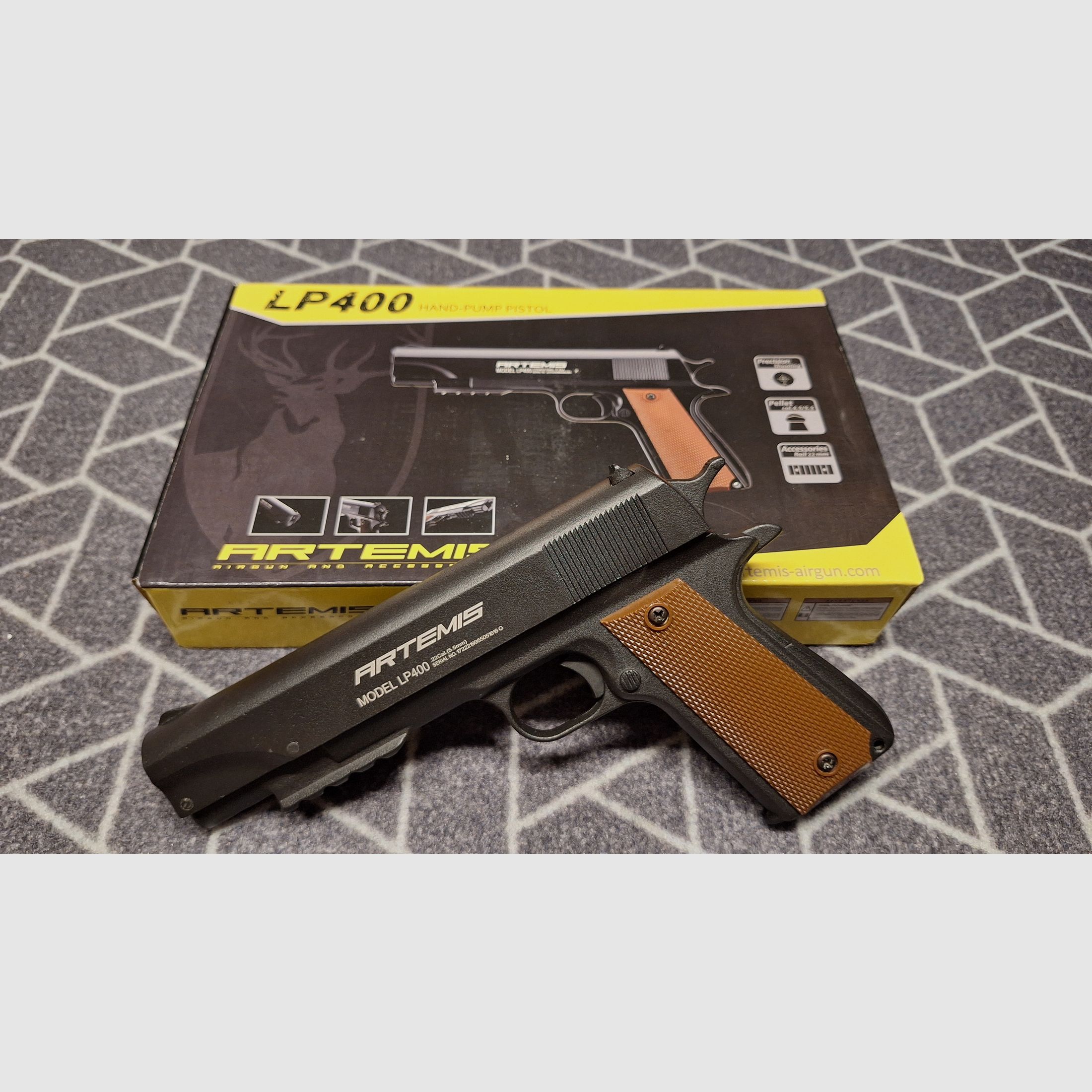 Artemis LP400 5,5mm Luftdruck-Pistole im 1911er Stil - Neuwertig