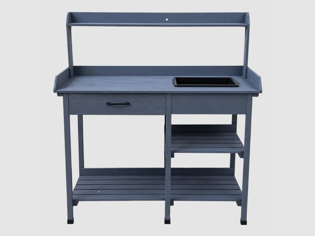 Umtopftisch aus Holz mit Kunststoffbehälter - 114x46x120cm, Bild 3 von 16