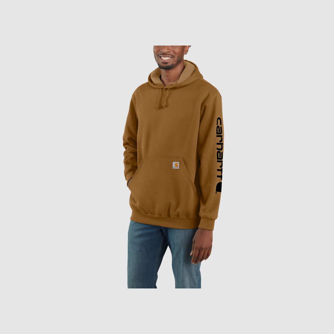 Carhartt Herren Sweatshirt Sleeve Logo Hooded Carhartt® Brown
