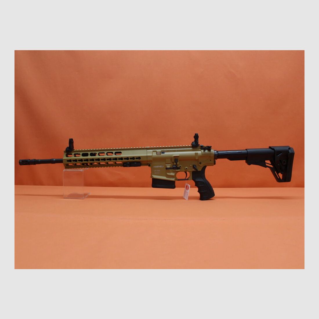 HAENEL Ha.Rifle .308Win HAENEL CR308 16,65" canna sistema a gas a due posizioni SR-25 KeyMod/ colore sabbia
