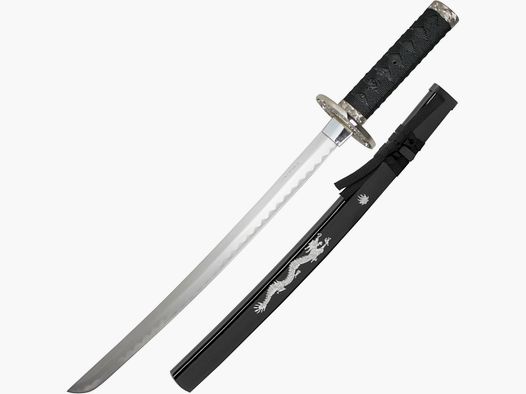 Srebrny Smok Wakizashi w komplecie z Saya