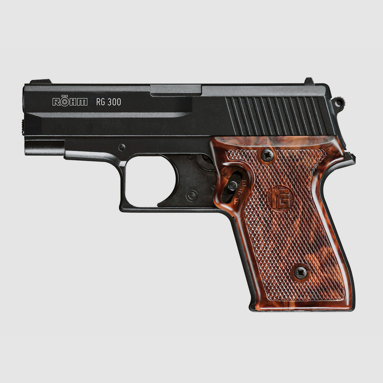 Schreckschuss Pistole RĂ¶hm RG 300 brĂĽniert Kaliber 6 mm Flobert (P18)