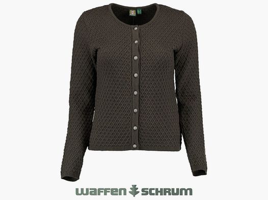 Gipfelstürmer Damenstrickjacke Rundhals Dunkelgrün