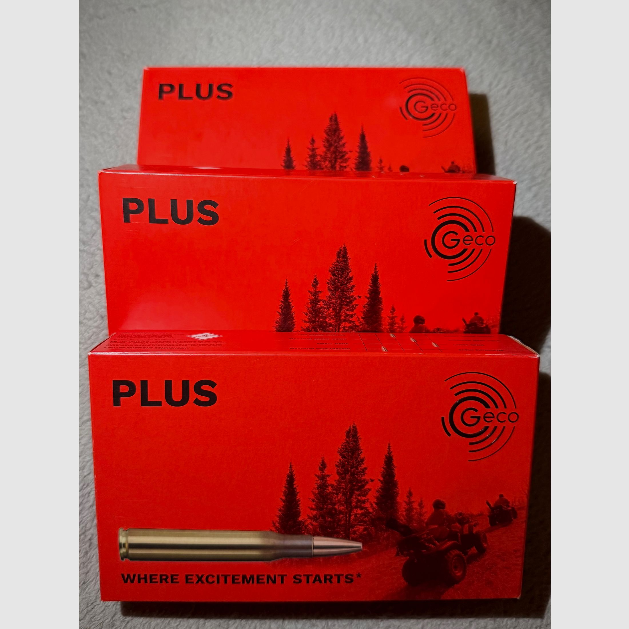 Munition  Geco Plus 8x57 JS 3 Pakete =60 Patronen eine Charge 