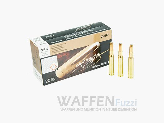S&B 7x57 eXergy XRG lead-free hunting cartridges 158grs