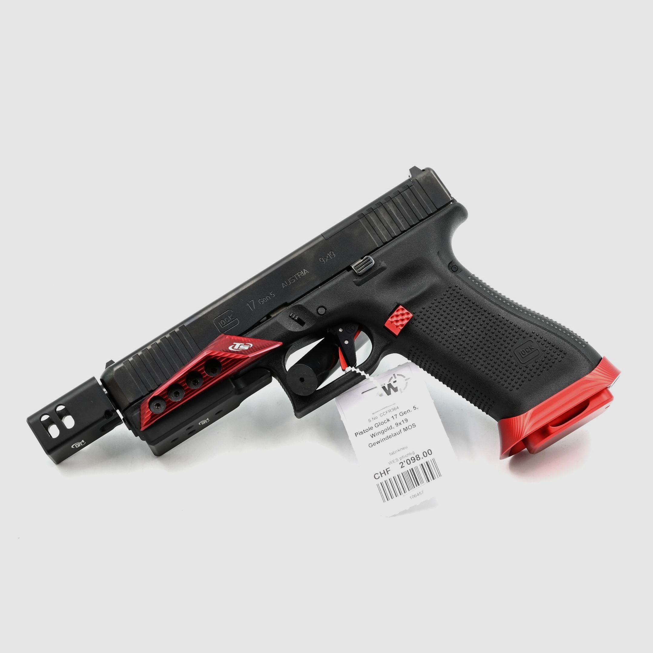 Pistole Wingold Glock 17 Gen5 MOS, 9×19, mit Gewindelauf, Bild 1 von 2