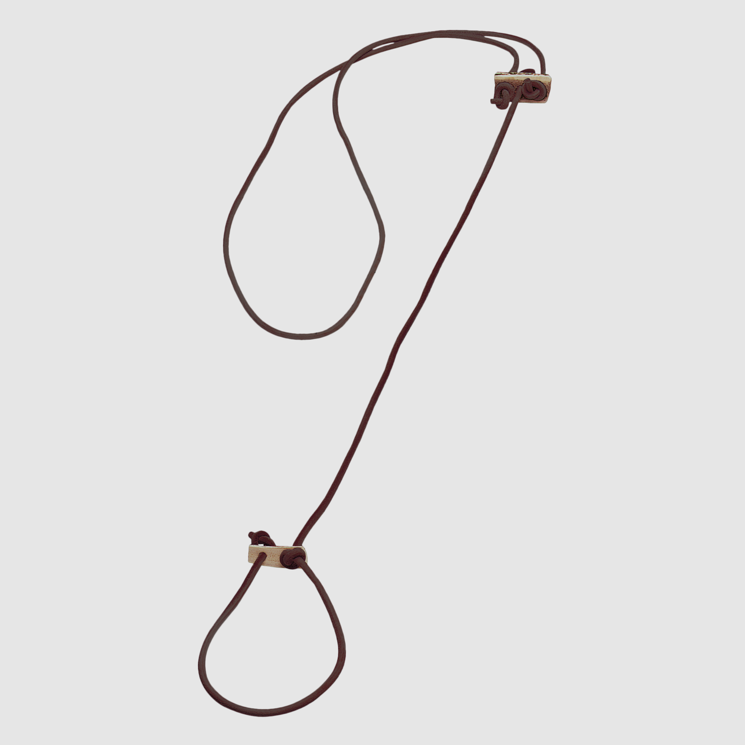Leiband van fahlleer rond stil 180cm donkerbruin