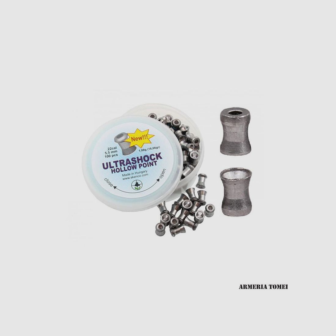 BULLETS AIR COMPRESSED – SKENCO – ULTRASHOCK HOLLOW POINT .22 CAL 5.5mm / 1.08G (16.66GR) (150 PCS)