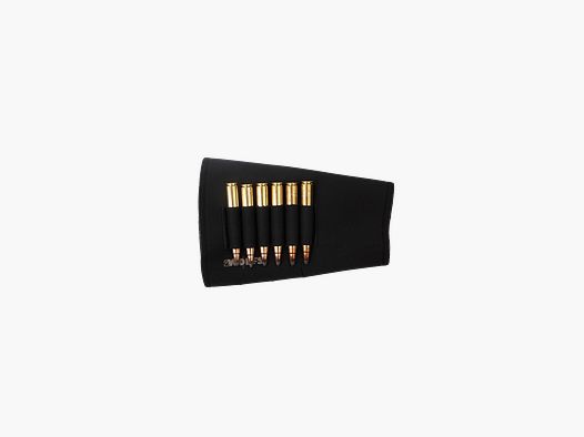 Lynx neoprene stock-mounted rifle cartridge holder, black