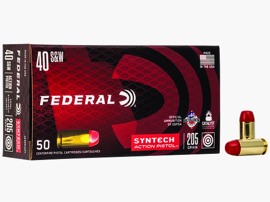 Federal Handgun Ammunition American Eagle .40 S&W 13.3g Syntech Jacket Flat Nose Syntech Action Pi