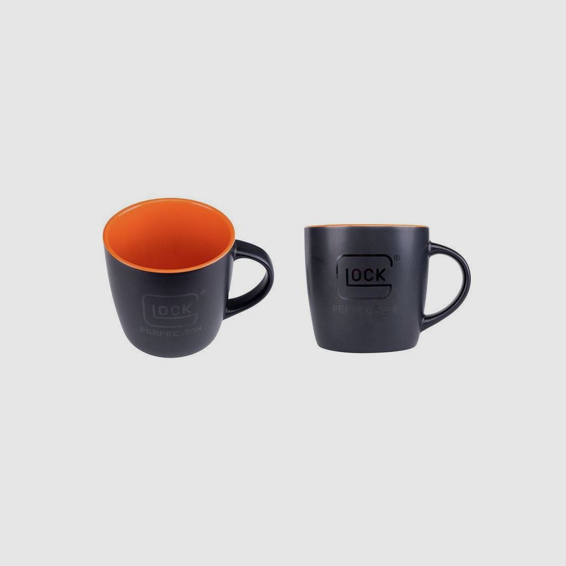 Glock Koffiemok "Perfection" - Zwart/Oranje - 250 ml - Keramiek