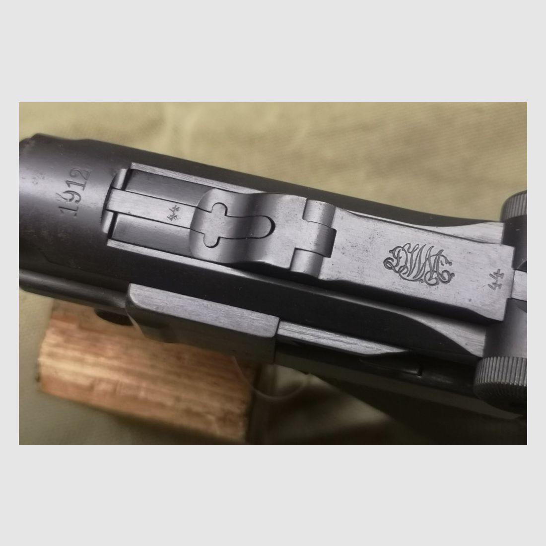 Pistole Luger 08  DWM 1912 Nummerngleich Truppenstempel