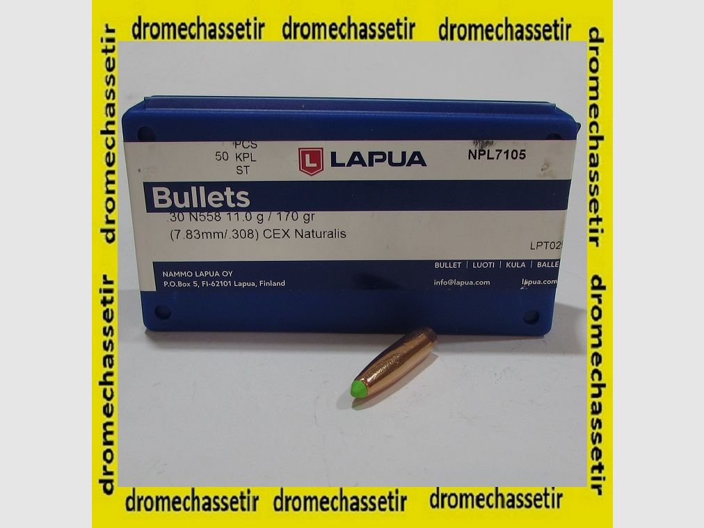 Box of 50 Lapua Naturalis Bullets .30 170 grains