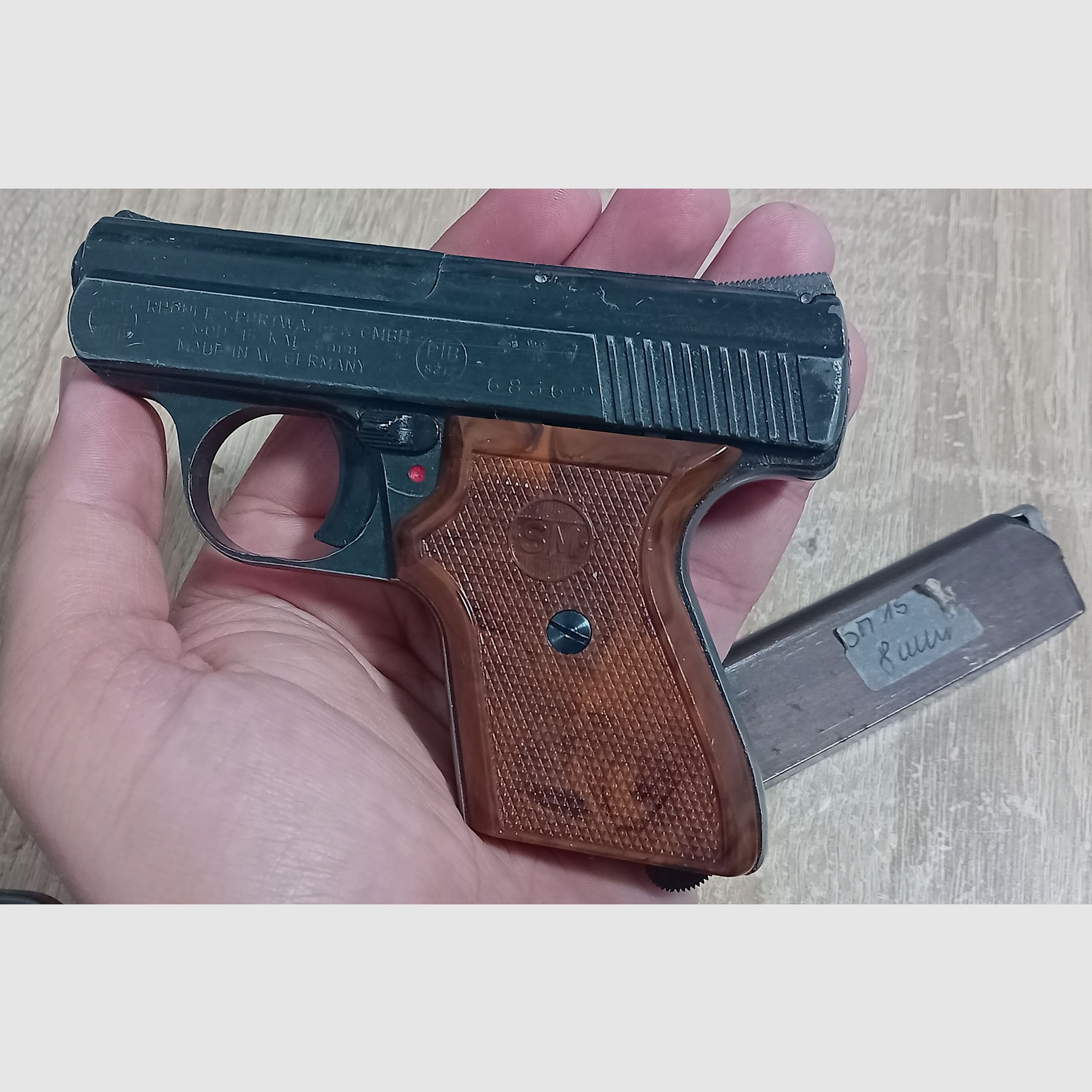 Old Rhön SM 15 caliber 8 mm blank in PTB 83/2 from 1976!