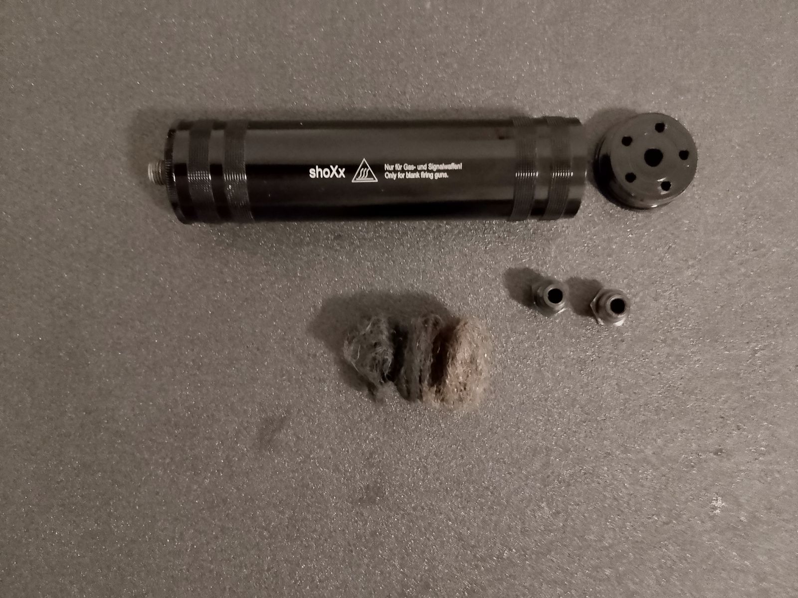 VK Shoxx silenziatore per pistola a salve 9mm P.A.K. Nero