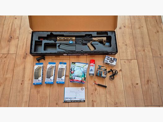 Airsoft Set  CM16 RAIDER L 2.0E in dessert Tan 0,5 Joul