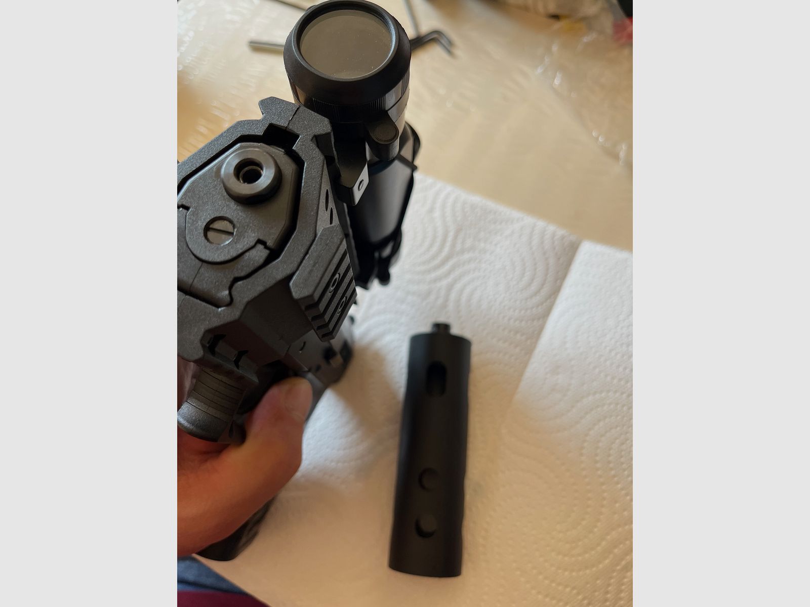 Walther Nighthawk Set, CO2, pistola ad aria, incl. ottica (reddot), compensatore & valigetta,