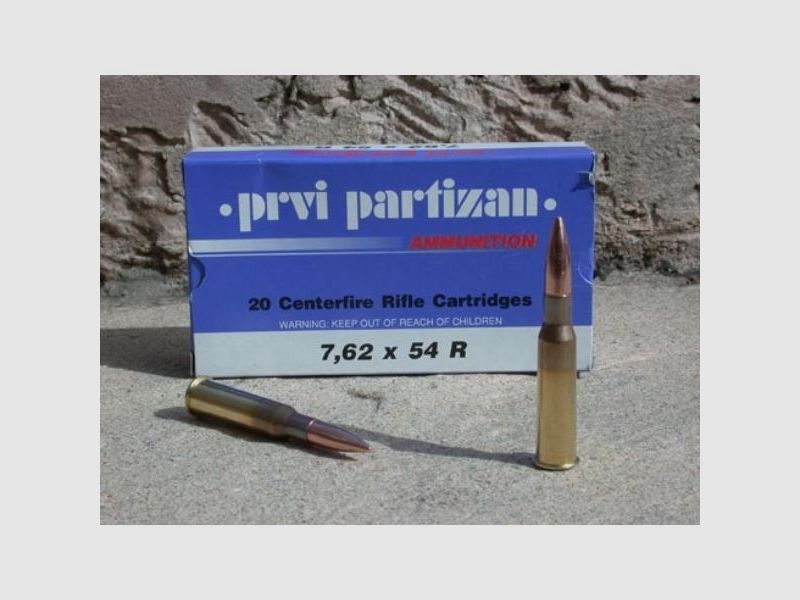 Partizan Patronen Kal. 7,62x54R 170-Grs FMJ-BT x20