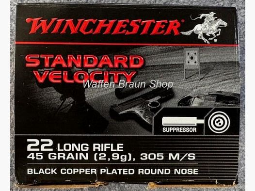 Winchester Long Rifle 45 grain Black Copper Plated Round Nose a"235 Stück.