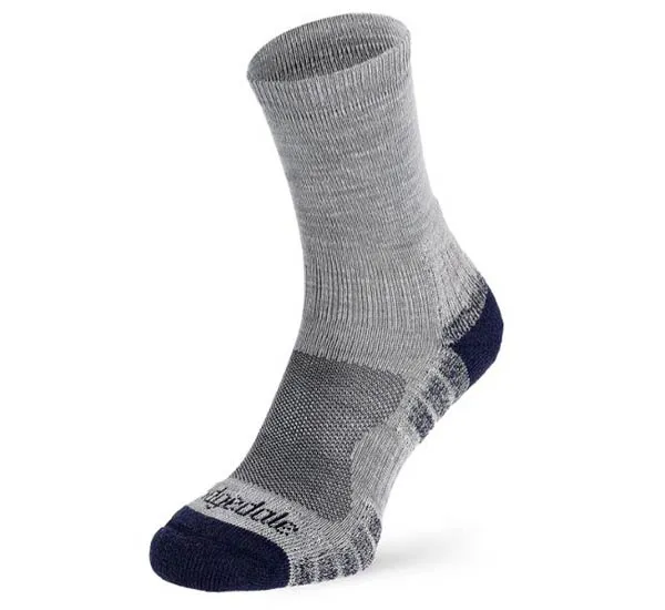 BRIDGEDALE Hike Lightweight Merino 3/4 Crew Socks – silver/navy