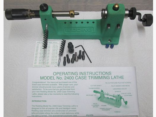 Redding 2400 Match Hülsentrimmer mit Mikrometer          Modell Nr. 2400 Hülsenbearbeitungsdrehmaschine