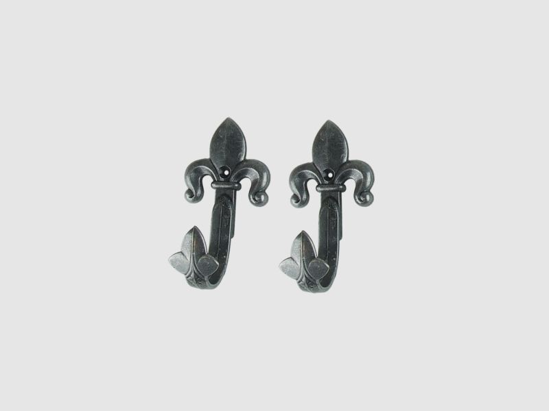 1 Paar verzierte Wandhalter LILIE aus Gusseisen