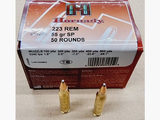 .223/55grs SP Hornady No.80255 50 stk.