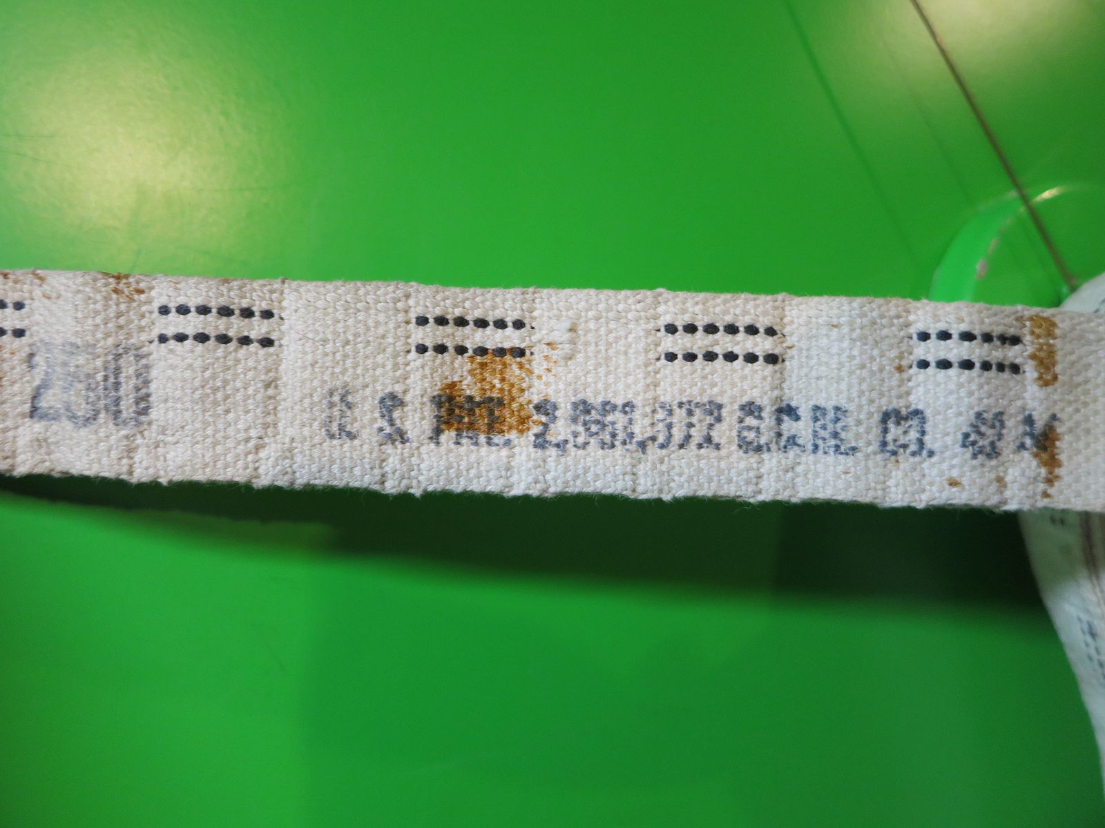 WW2 US Cal .30 Browning fabric belt, M1919 USGI, original G.C.M. fabric ammunition belt.