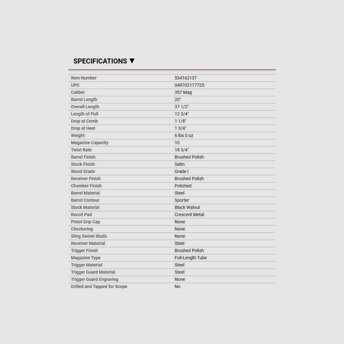 Winchester 1892 Short Rifle .357 Mag. (MIROKU FERTIGUNG) Auf Lager