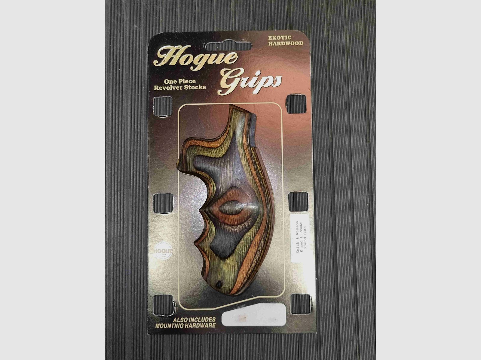 Hogue Exotic Hardwood Revolver Griff für S&W Revolver mit K und L Rahmen und Round Butt (Modell 10, 12, 13, 19, 64, 65, 66, 547, 581, 586, 681, 686, etc.)