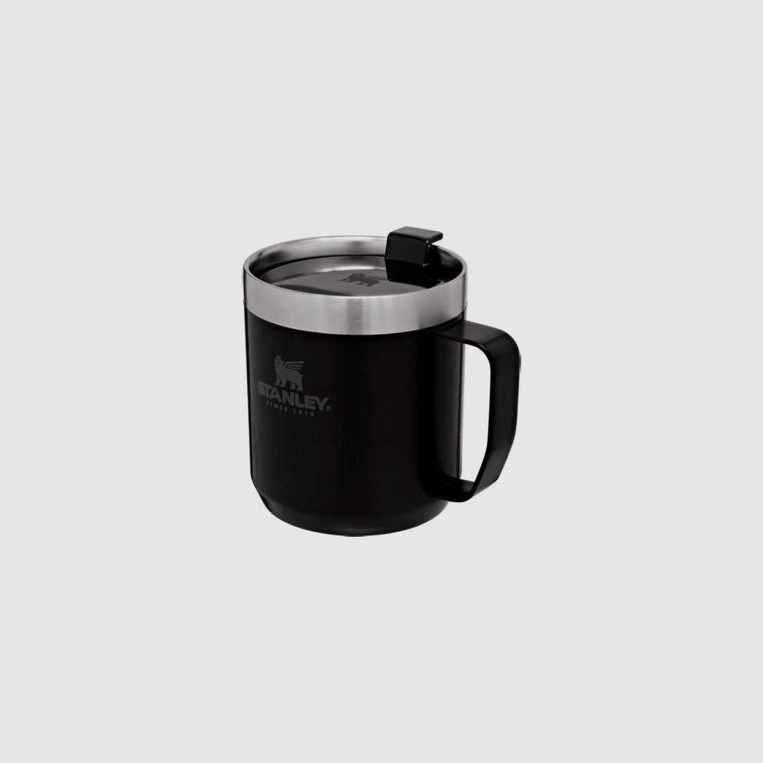 STANLEY CLASSIC LEGENDARY CAMP MUG 12oz/350ml MATH BLACK PEBBLE - VACUUM INSULATED CUP - CAMPING MUG IN STAINLESS STEEL