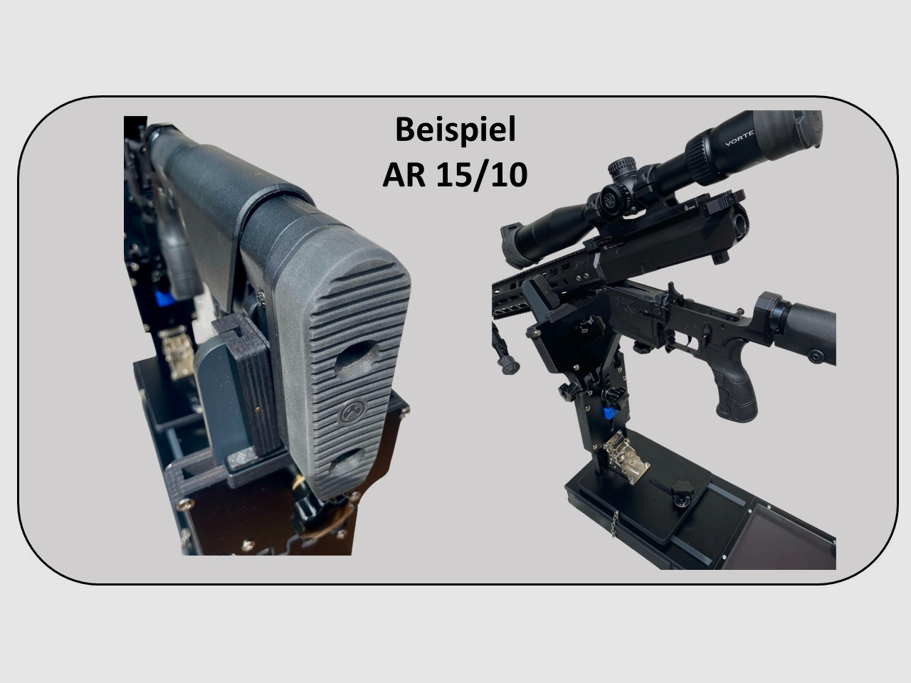 Multifunktionale Waffen-Arbeitsstation – Reinigungsstation / Einschießhilfe / Waffenhalter / Präsentationsständer