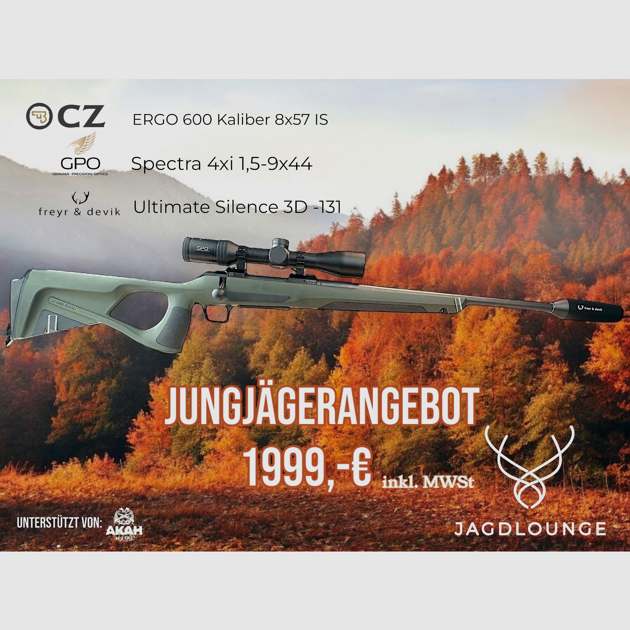 CZ 600 Ergo 8x57 IS im Jungjäger Paket