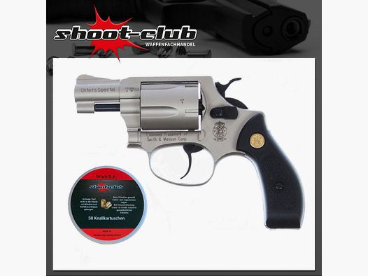 S&W Chiefs Special Schreckschussrevolver 9mm R.K. vernickelt mit Platzpatronen