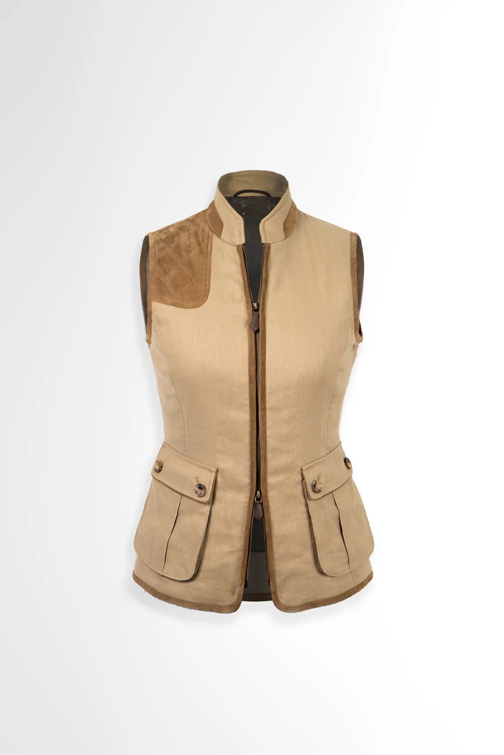Habsburg Gilet Donna Falkenstein Panama Fluid Stretch in Beige/Sahara, immagine 1 di 7