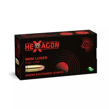 9mm LUGER GECO FMJ HEXAGON 124gr/8,0g