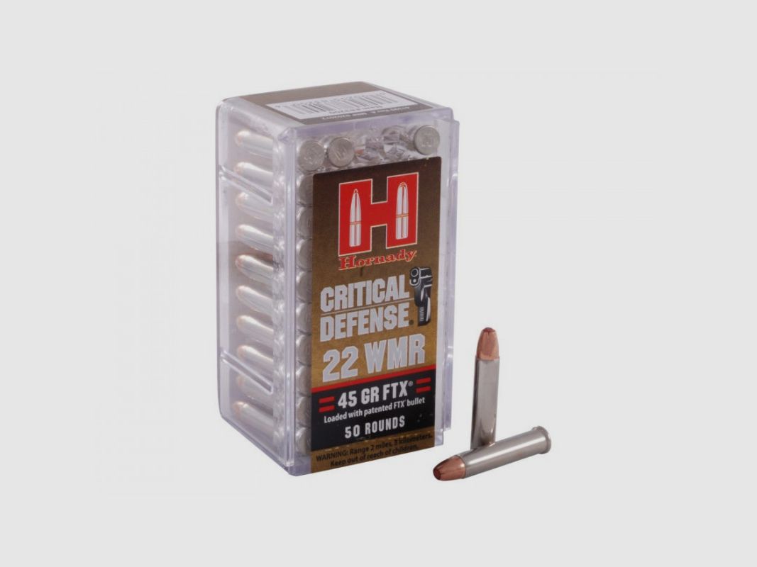 BOX MIT 50 PATRONEN HORNADY 22 WMR 45 GR FTX CD