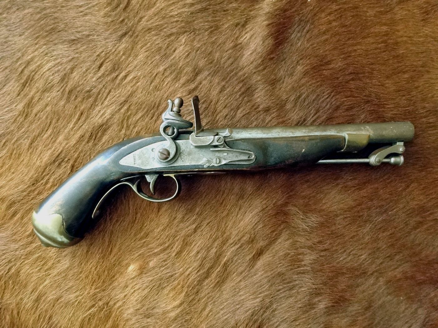 Antique flintlock pistol caliber .50