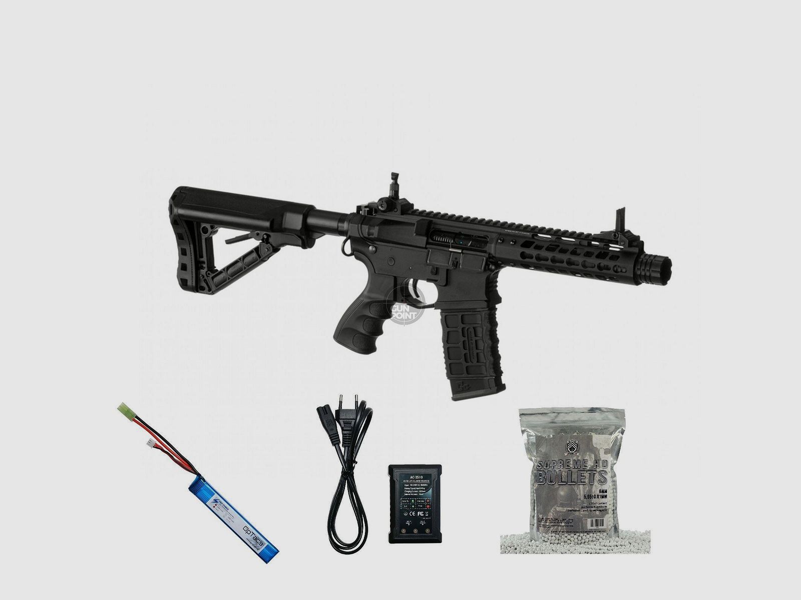 SET !!! Softair - Gewehr - G & G CM16 E.T.U. Wild Hog 7 Inch - ab 14, u 0,5 J